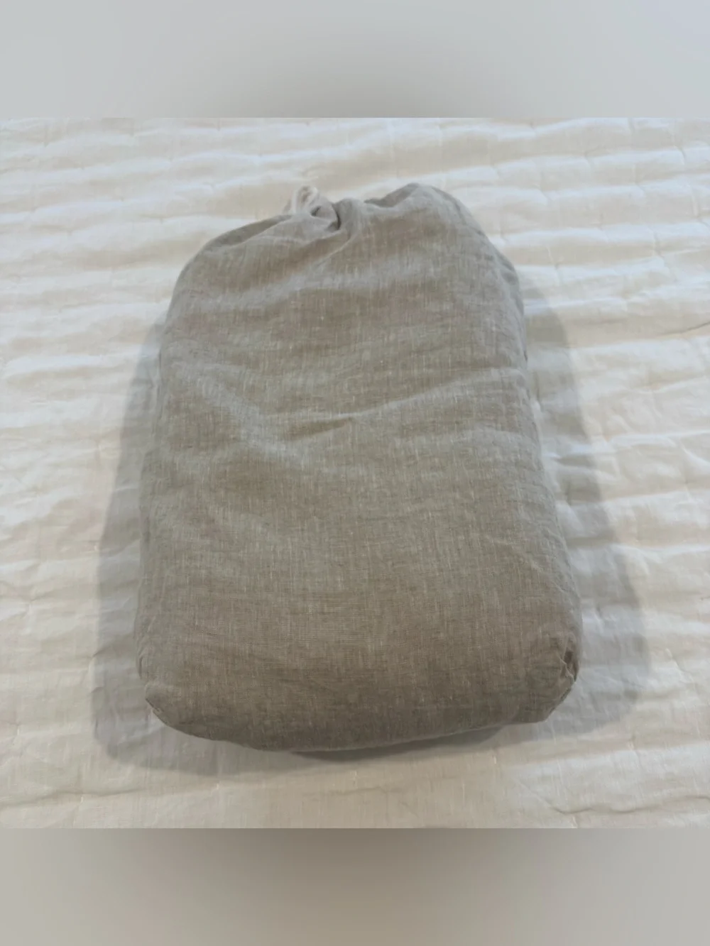 New Quince European Linen Fitted Sheet Set Queen - Natural Chambray $124